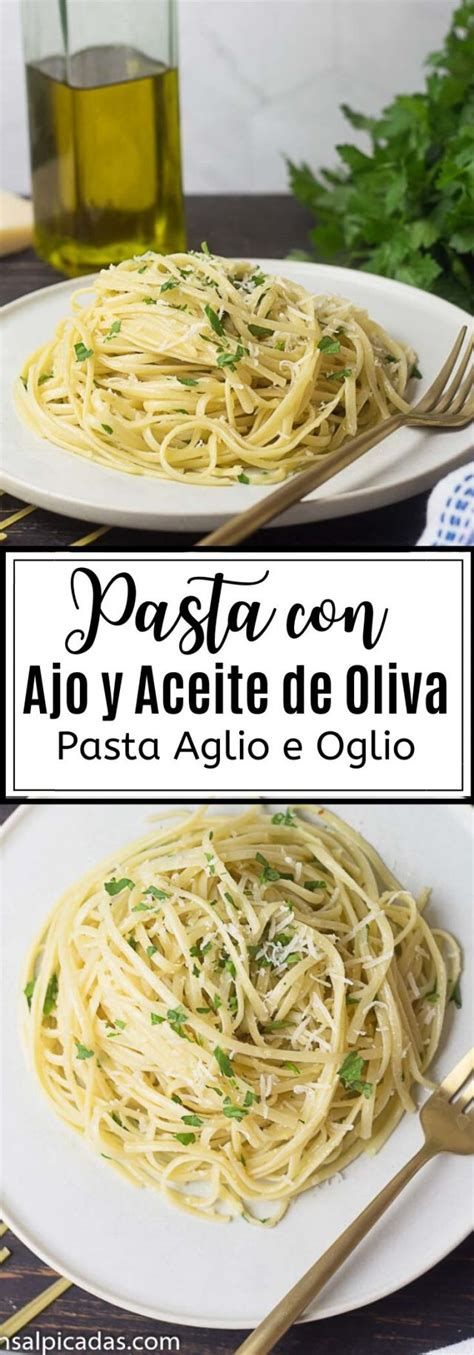 Ingredientes básicos para pasta aglio e olio: ajo, aceite de oliva y espaguetis