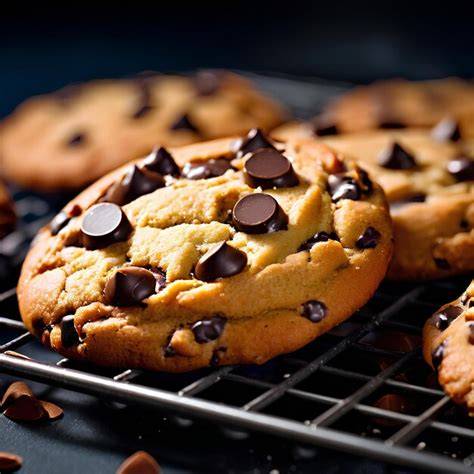 Galletas de chocolate recién horneadas con chocolate derretido