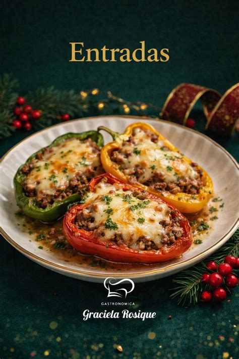 Pimientos rellenos gratinados listos para servir