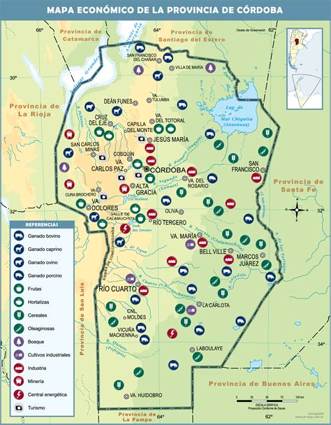 Mapa de Córdoba con puntos de carnicerías destacadas