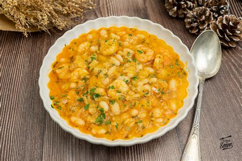 Guiso de alubias con langostinos al estilo chef