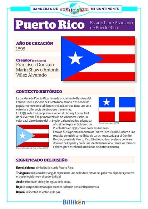 Bandera de Puerto Rico con sus elementos señalados