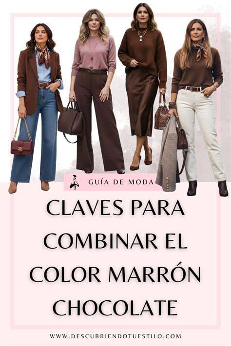 Combinaciones de moda con jersey marrón chocolate.