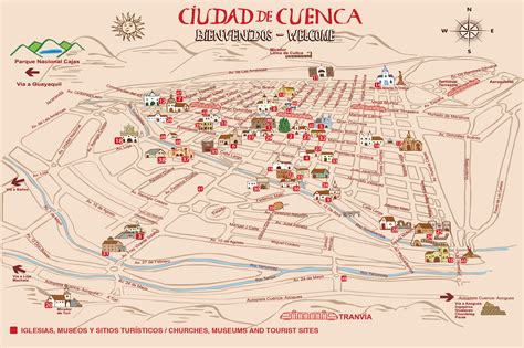 Mapa de Cuenca con la ubicación de centros educativos