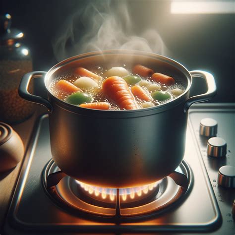 Pato cocinándose en una olla con vegetales y vino tinto