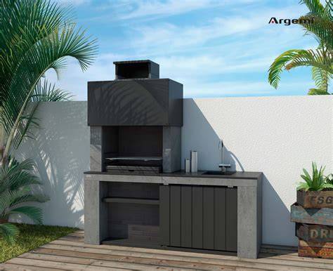 Barbacoa de obra con cajón extraíble