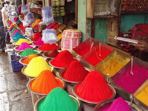 Mercado de especias en la India