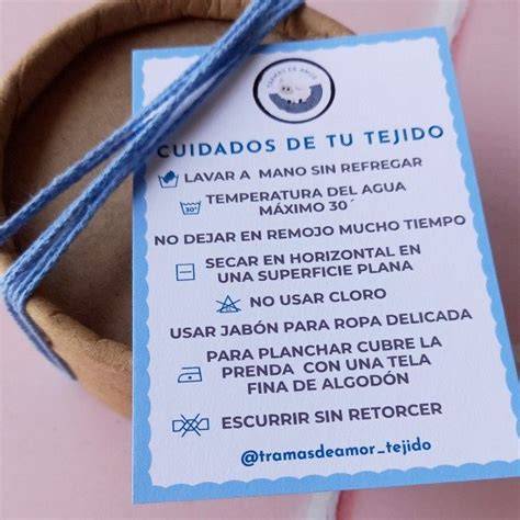 Instrucciones de cuidado para tejidos delicados