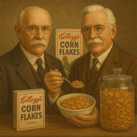 Hermanos Kellogg inventando los Corn Flakes