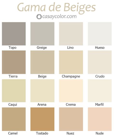 Muestra de colores beige y tostados