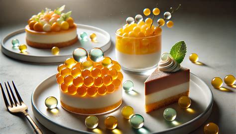 Ejemplos de postres con técnicas de esferificación e impresión 3D en repostería