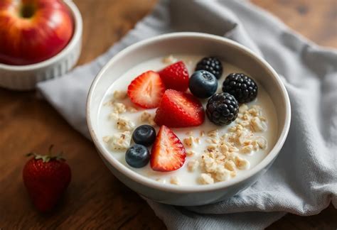 receta de avena cocida con leche y toppings