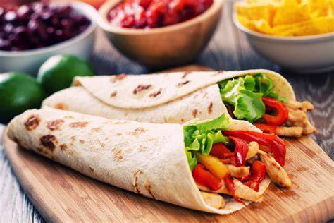 Variedad de wraps, fajitas y tacos