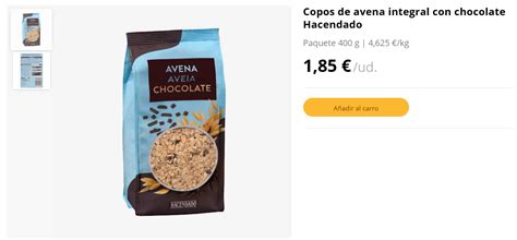Ingredientes de los copos de avena con chocolate