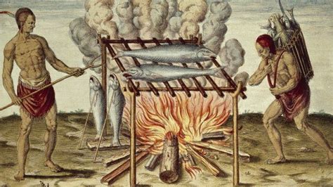 Pueblo Taíno cocinando barbacoa