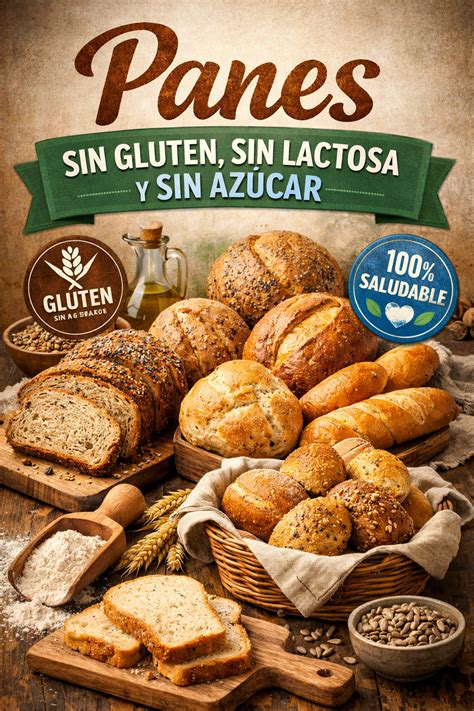 Variedad de panes sin gluten y sin lactosa