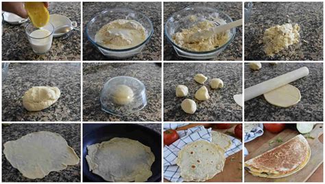 Proceso de preparación de tortillas de trigo caseras