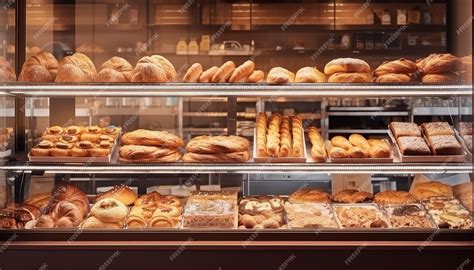 Panadería moderna con vitrina de exhibición