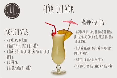Ingredientes para Piña Colada sin gluten
