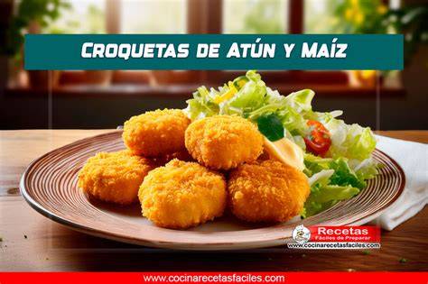 Croquetas de atún doradas y crujientes en un plato