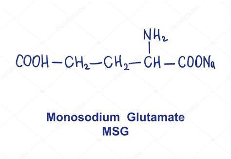 Esquema de la estructura química del glutamato monosódico (GMS)