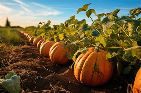 Calabaza de Castilla en un campo de cultivo