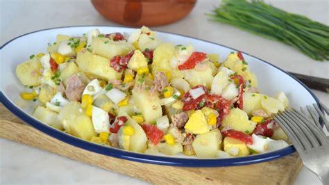 Ensalada de alubias con patata y atún