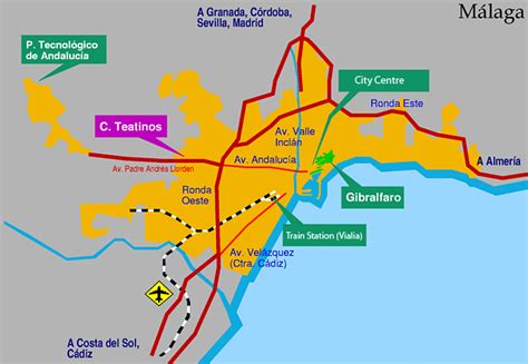Mapa de Teatinos, Málaga, con indicaciones de restaurantes sin gluten