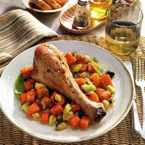 Plato de contramuslos de pavo al horno