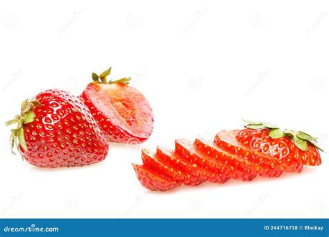 Fresa fresca cortada