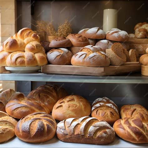 Variedad de panes frescos en una panadería de Gavà
