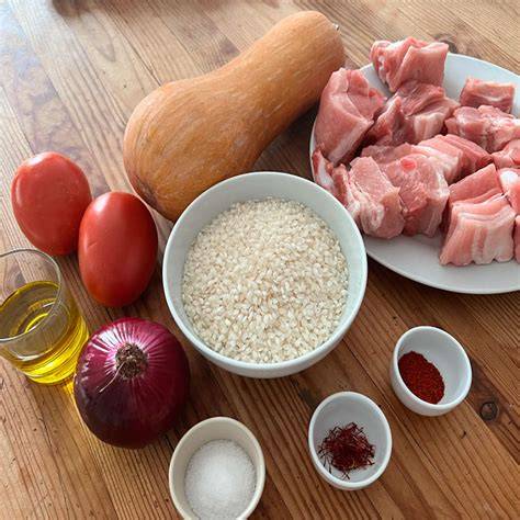 Ingredientes para arroz de calabaza