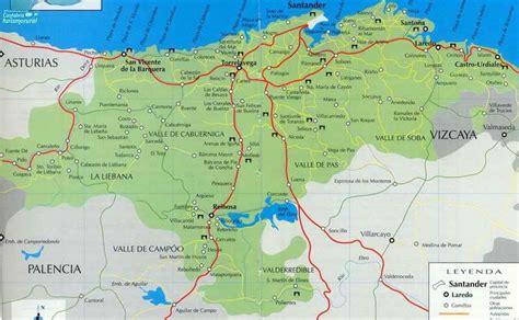 Mapa de la costa cantábrica