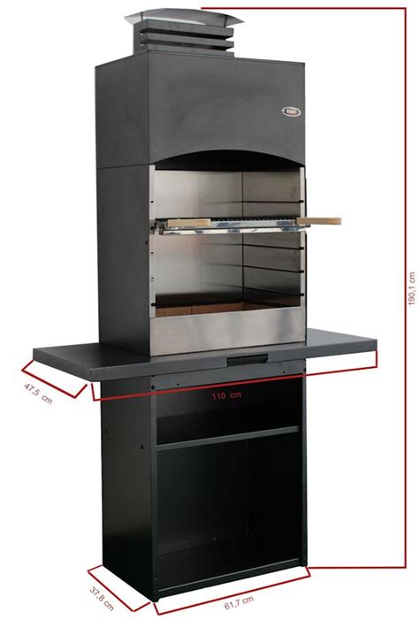 Esquema de las dimensiones de la barbacoa IMOR Ávila