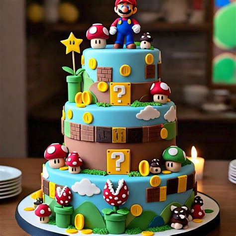 Tarta Super Mario terminada