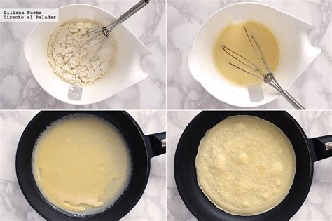 Proceso de mezcla de la masa de crepes