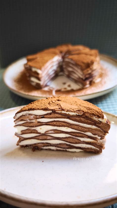 Tarta de crepes montada y lista para hornear