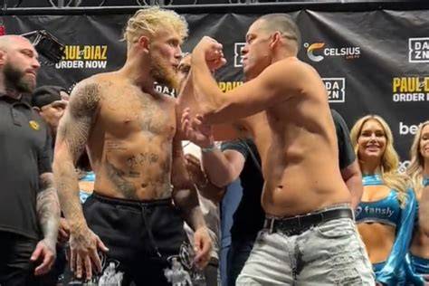 Jake Paul y Nate Díaz en el pesaje