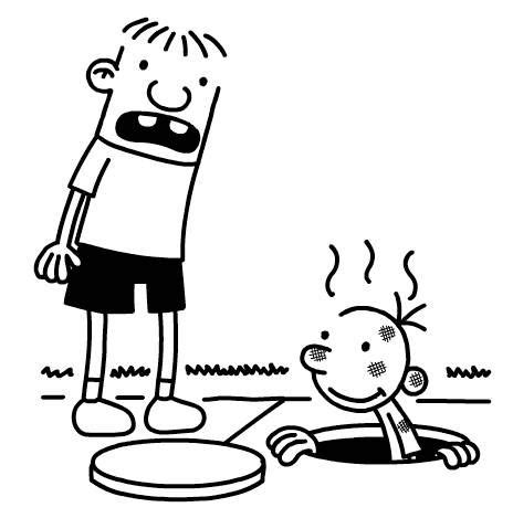 Ilustración de Greg y Rowley discutiendo sobre la loncha de queso