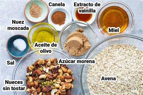 Ingredientes para granola casera