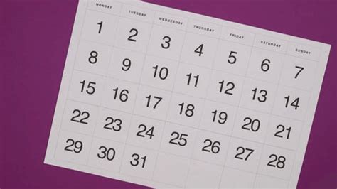 Calendario con días marcados