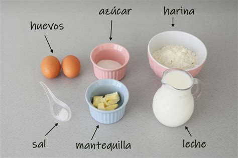 Ingredientes para la masa de crepes