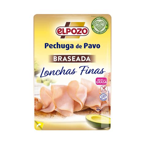 Pechuga de pavo braseada en lonchas finas