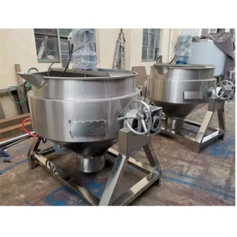 Esquema de una olla mezcladora industrial con camisa