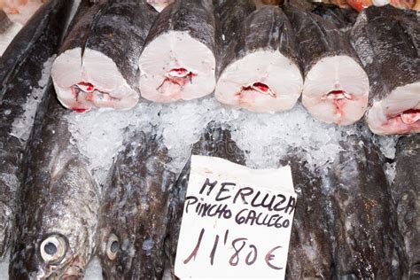 merluza fresca en el mercado