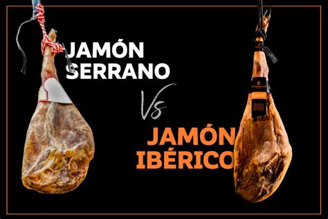 Comparativa visual entre jamón serrano e ibérico