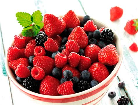 Frutos rojos como acompañamiento