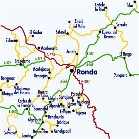 Mapa de la Serranía de Ronda