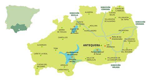 Mapa de la comarca de Antequera y el Torcal