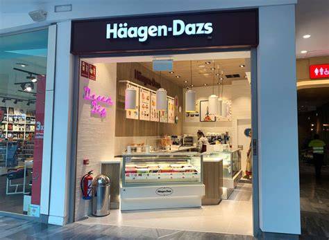 Fachada de la heladería Häagen-Dazs en un centro comercial
